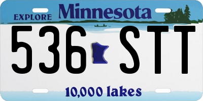 MN license plate 536STT