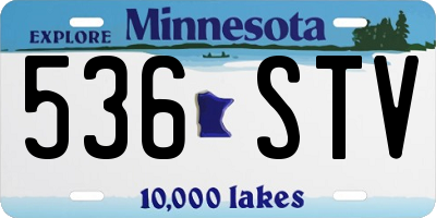 MN license plate 536STV
