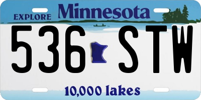 MN license plate 536STW