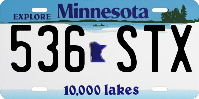MN license plate 536STX