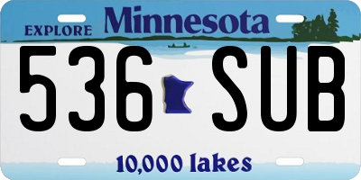 MN license plate 536SUB