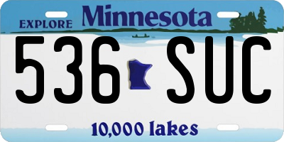 MN license plate 536SUC