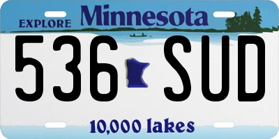 MN license plate 536SUD