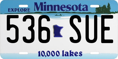 MN license plate 536SUE