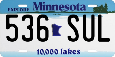 MN license plate 536SUL