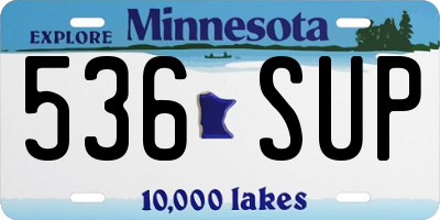MN license plate 536SUP
