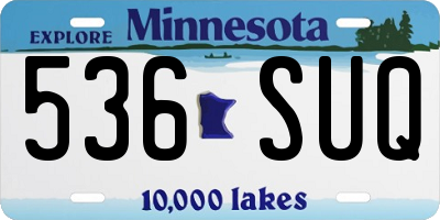 MN license plate 536SUQ
