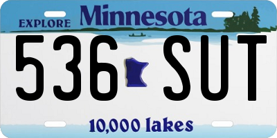 MN license plate 536SUT