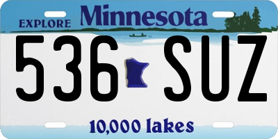 MN license plate 536SUZ
