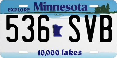 MN license plate 536SVB