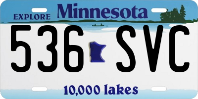 MN license plate 536SVC