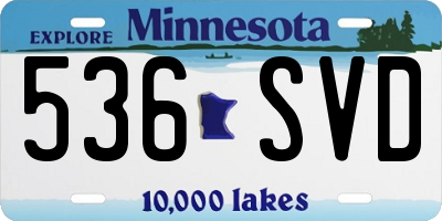 MN license plate 536SVD