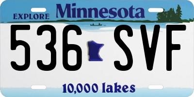 MN license plate 536SVF