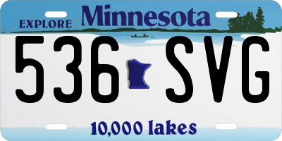 MN license plate 536SVG