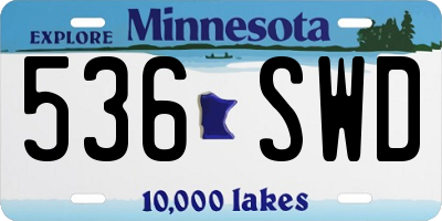 MN license plate 536SWD