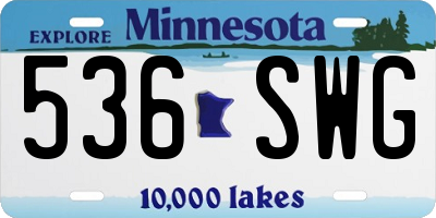 MN license plate 536SWG
