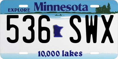 MN license plate 536SWX