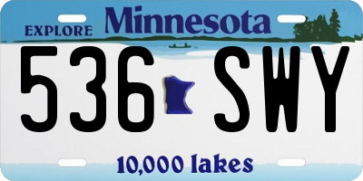 MN license plate 536SWY