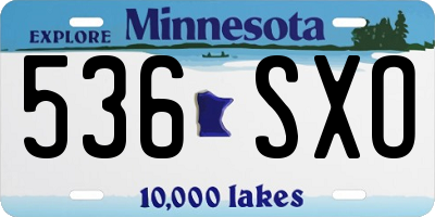 MN license plate 536SXO