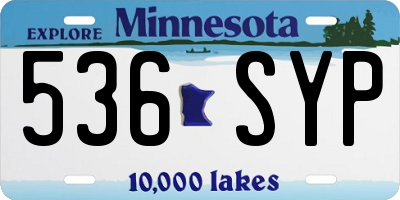 MN license plate 536SYP