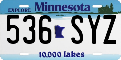 MN license plate 536SYZ