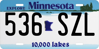 MN license plate 536SZL