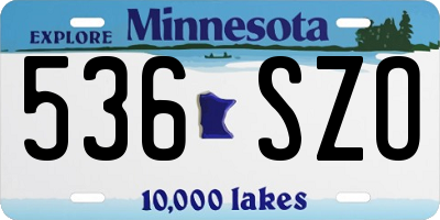 MN license plate 536SZO
