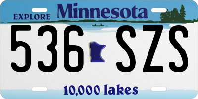 MN license plate 536SZS