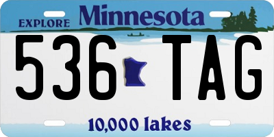 MN license plate 536TAG