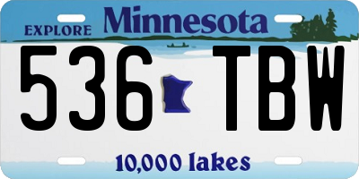 MN license plate 536TBW
