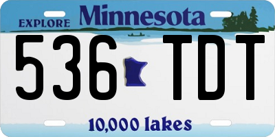 MN license plate 536TDT