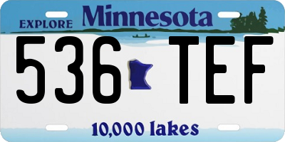 MN license plate 536TEF