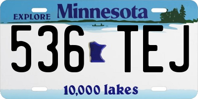 MN license plate 536TEJ
