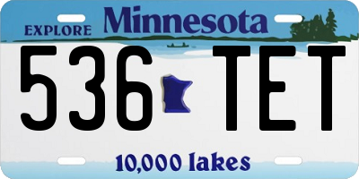 MN license plate 536TET