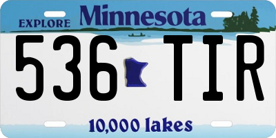 MN license plate 536TIR