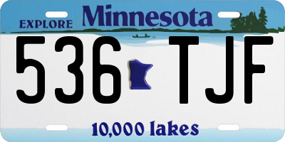 MN license plate 536TJF