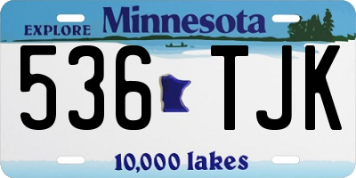 MN license plate 536TJK
