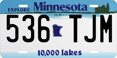 MN license plate 536TJM