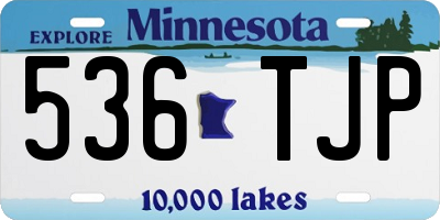 MN license plate 536TJP