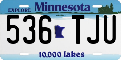 MN license plate 536TJU
