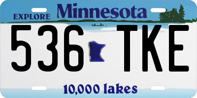 MN license plate 536TKE