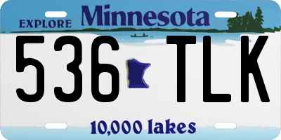 MN license plate 536TLK