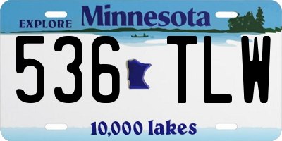 MN license plate 536TLW