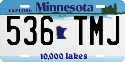 MN license plate 536TMJ