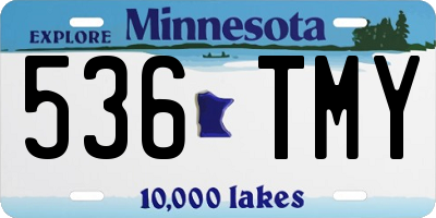 MN license plate 536TMY