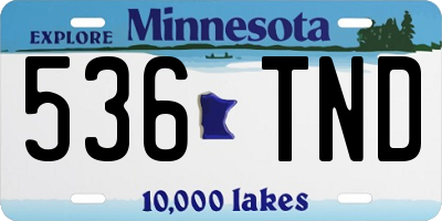 MN license plate 536TND