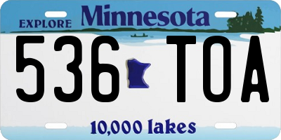 MN license plate 536TOA
