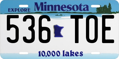 MN license plate 536TOE