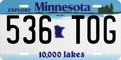 MN license plate 536TOG
