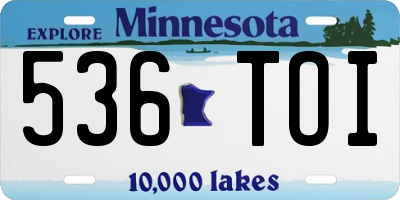 MN license plate 536TOI